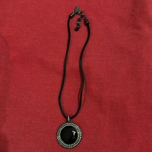 Black onyx look necklace